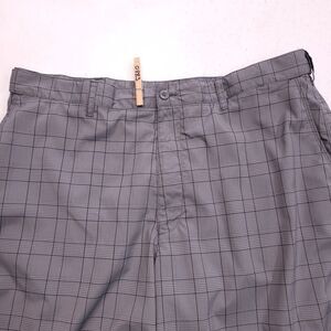 PGA Tour Casual Button Zip Medium Wash Chino Shorts Mens Size 38 Gray